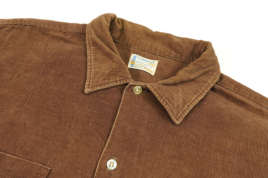 60's TOWNCRAFT ボックス型 コーデュロイシャツ ブラウン 表記(XL