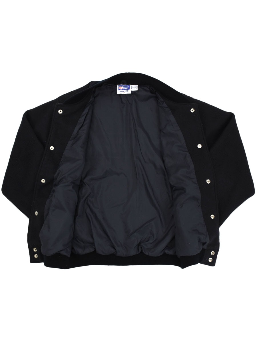 90's STARTER ''RAIDERS'' フリーススタジャン ブラック 表記(M
