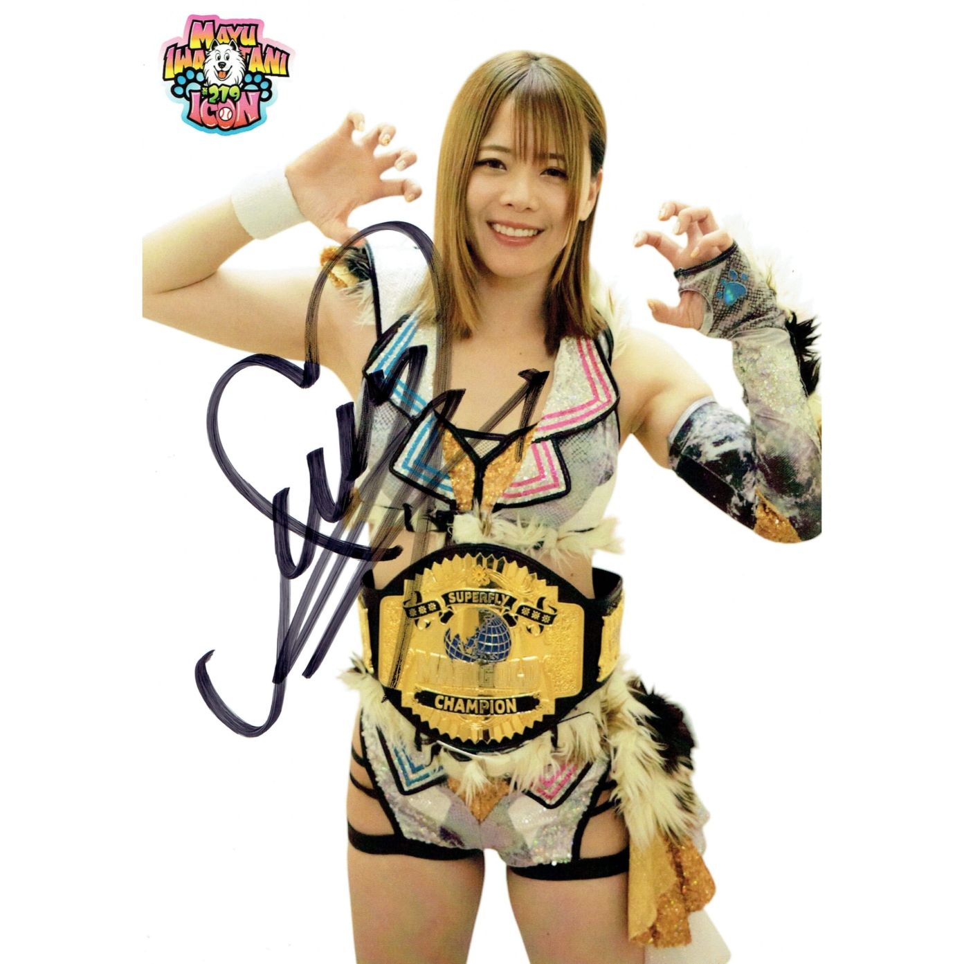 イヨ・スカイ WWE マリーゴールド サイン入りポートレート写真フレーム