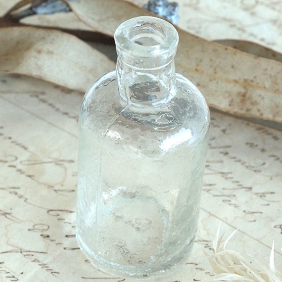 戦前 希少 昭和 瓶 ガラス瓶 脚付き 気泡 古ガラス 古道具