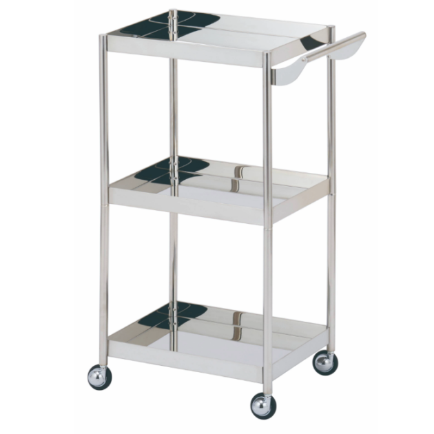 C-530ステンレスワゴン 理美容サロン向け メタリック鏡面仕上げ 日本製