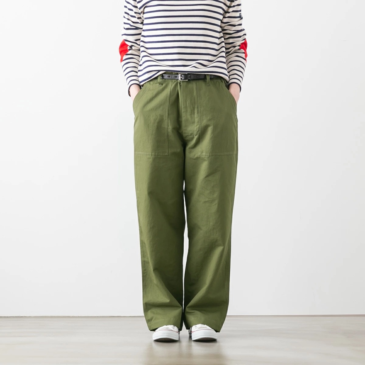 HTS エイチティーエス LINEN KERSEY BAKER PANTS コットン リネン