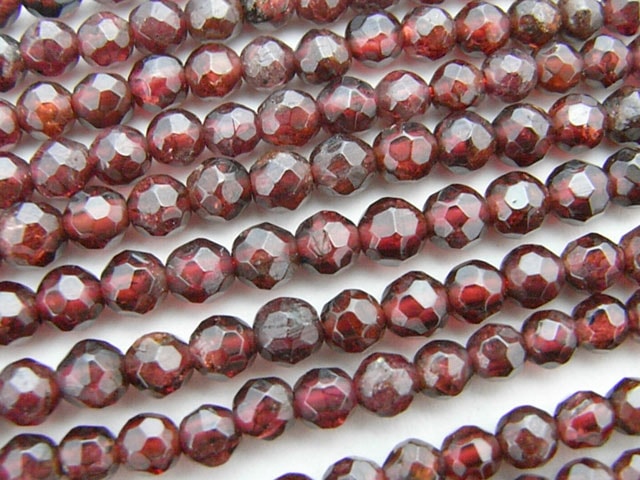 ガーネット ラウンドカット連販売 約4mm 天然石ビーズ アクセサリー