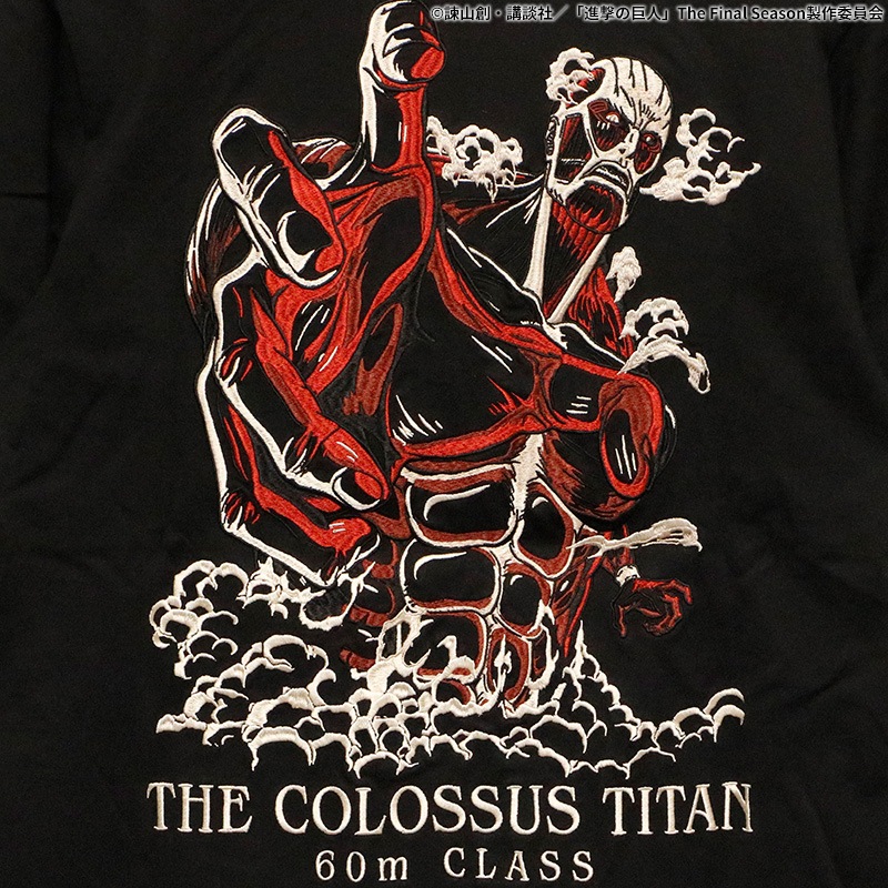 進撃の巨人 Attack on Titan 超大型巨人 刺繍 半袖 Tシャツ （ SGK