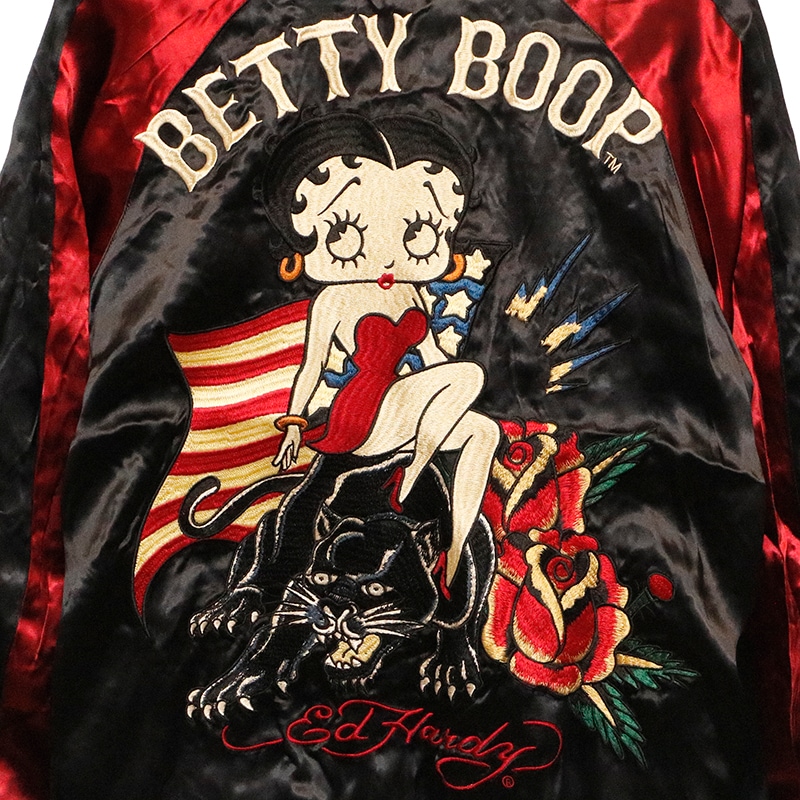 ED HARDY × BETTY BOOP 刺繍 リバーシブル スカジャン （ BED-2401