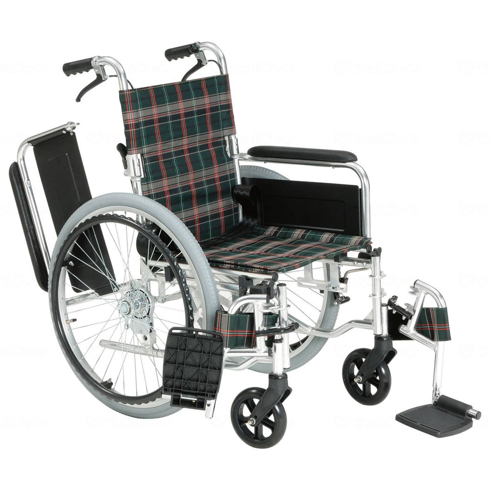 自走用車椅子KS80－4043 背折れ式・介助ブレーキ付・肘掛け