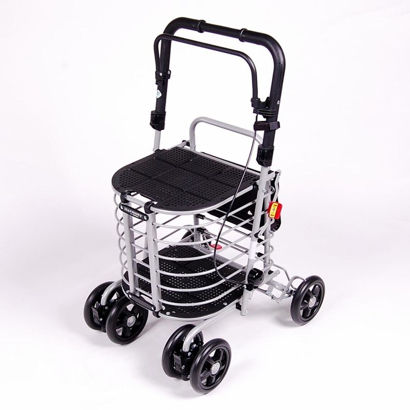 超売れ筋】リズムRWC 二筋格子ブルー シルバーカー 島製作所