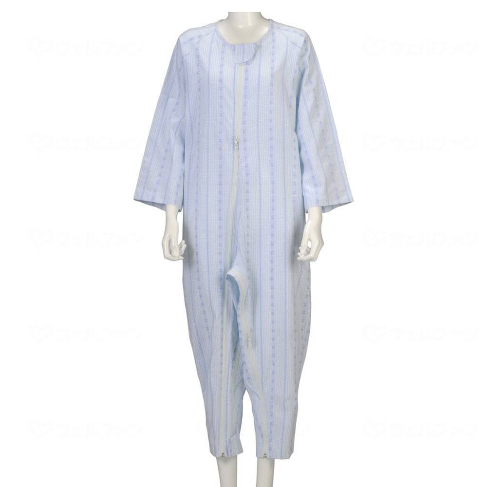 超売れ筋】ソフトケアねまき 両開きファスナー 薄手- 胸元～右足首＋股