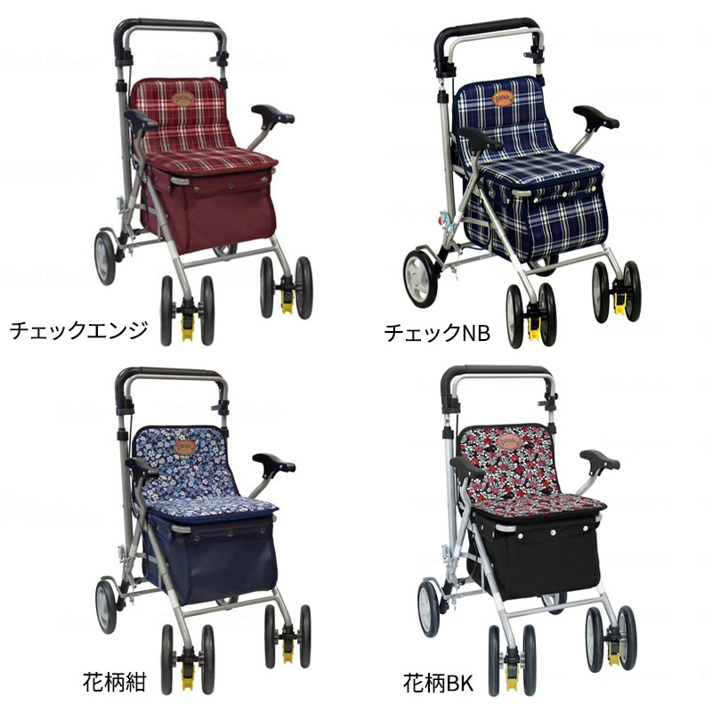 パレード 花柄紺 ｜ シルバーカー・歩行器,シルバーカー(手押し車