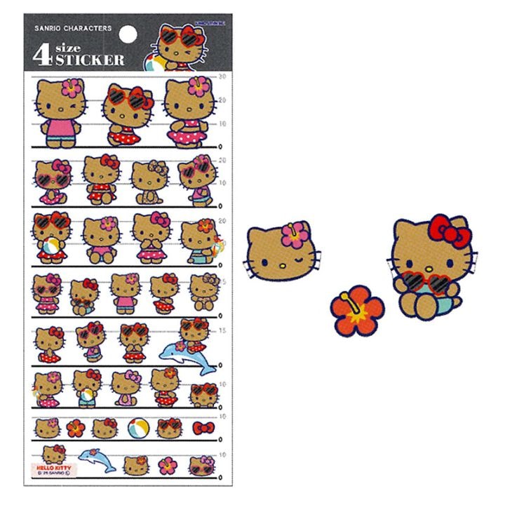 カミオジャパン 4size ステッカー 日焼けキティ 日焼け×ナイトプール