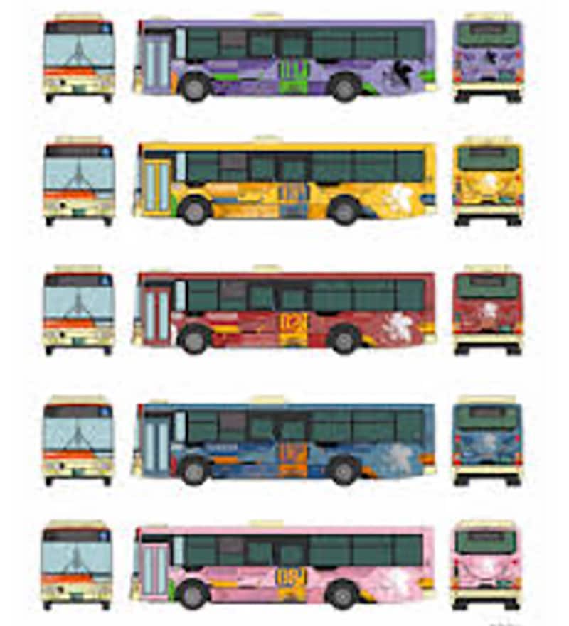 箱根登山バス〉エヴァンゲリオンバス5台セット＜在庫のこり僅か