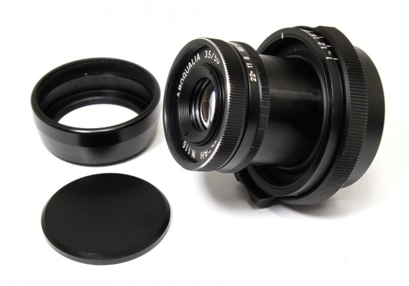 中古 宮崎光学 アポクオリア50mm F3.5 沈胴 (Lマウント) 程度：A-（美品）