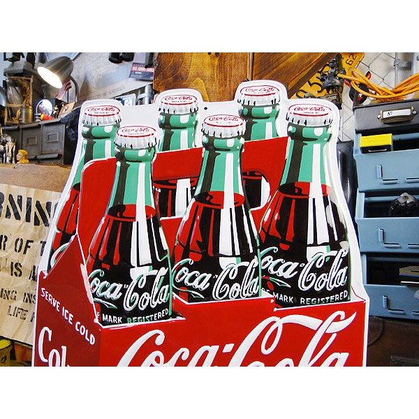コカ・コーラブランド 6パックカートンボックス エンボス ティンサイン