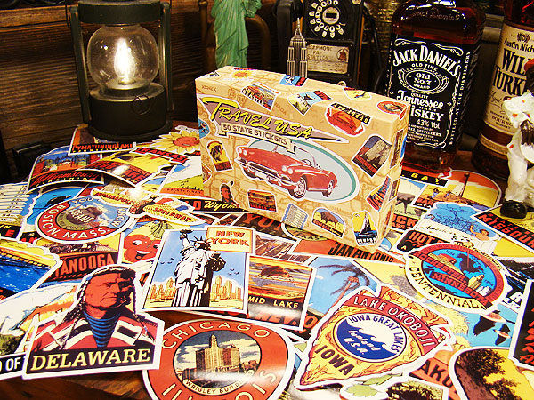 スーツケースを昔の旅行トランク風にできるトラベルステッカー レトロ