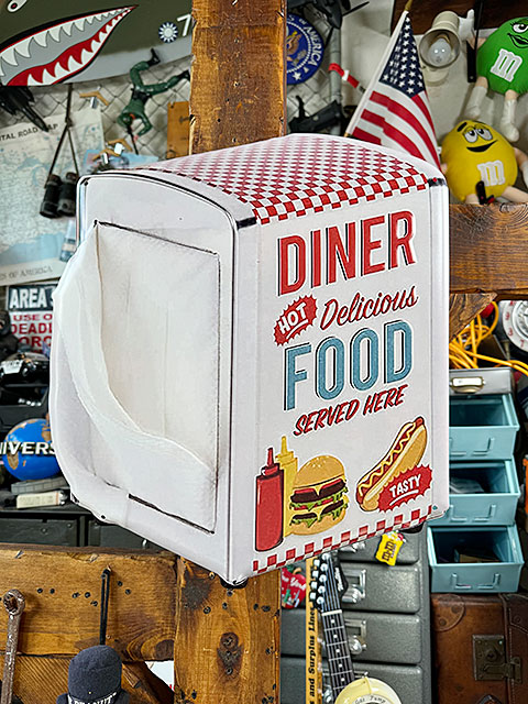 アメリカンダイナー ナプキンディスペンサー エンボス ティンサイン