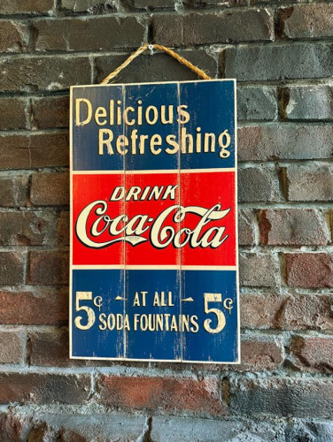 kazu】コカコーラ サインボード 看板 アメリカン雑貨 ガレージ 木製