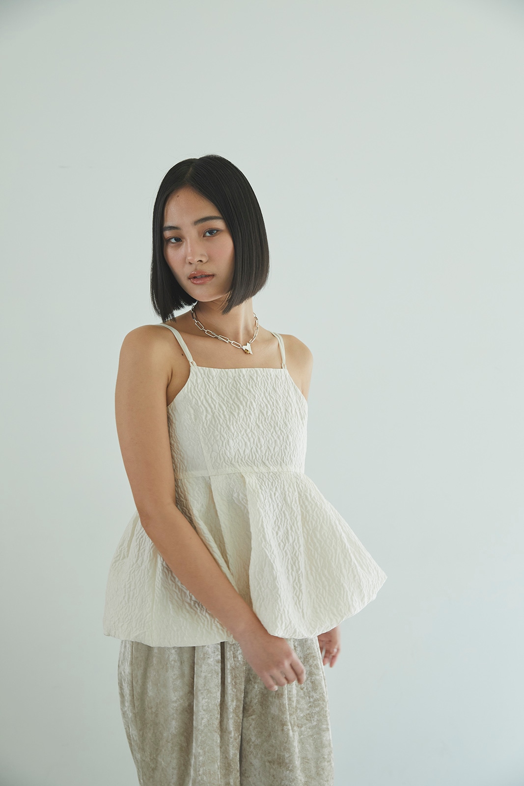 ジャカードペプラムバルーンキャミソール/CAVEZA ROSSO/カベサロッソ