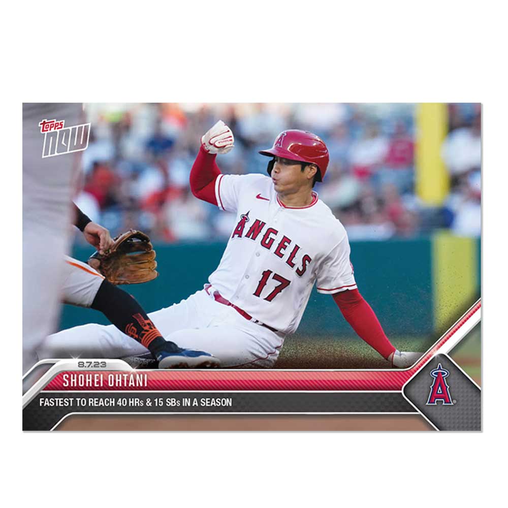 大谷翔平 #672 MLB史上最速で40本塁打、15盗塁を達成した記念カード