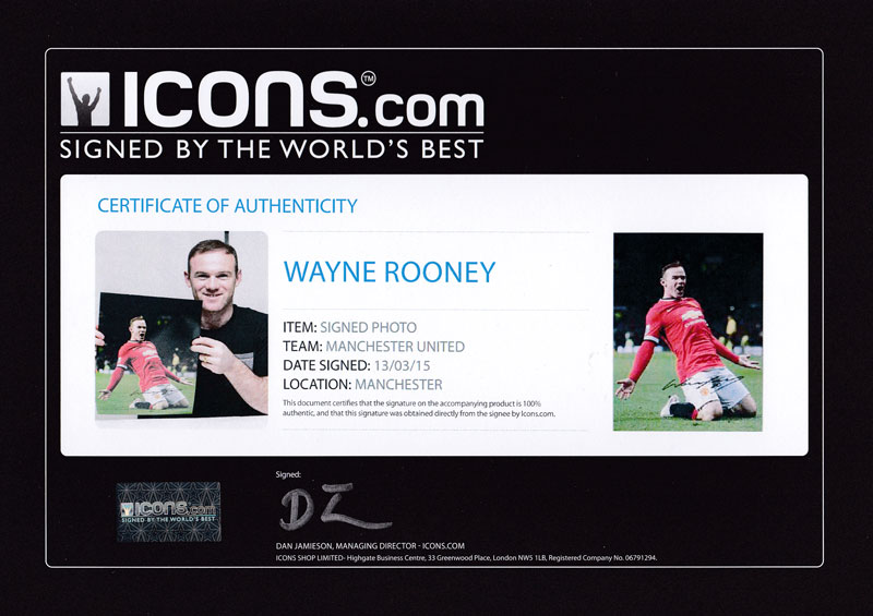 ウェイン・ルーニー 直筆サイン入りフォト マンチェスター