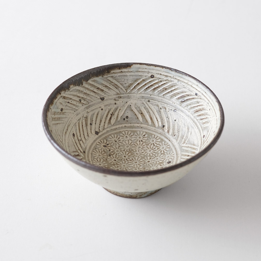 矢野直人 伊羅保茶碗「銘：山風」 唐津 殿山窯 桃山陶 矢野直人 伊羅保