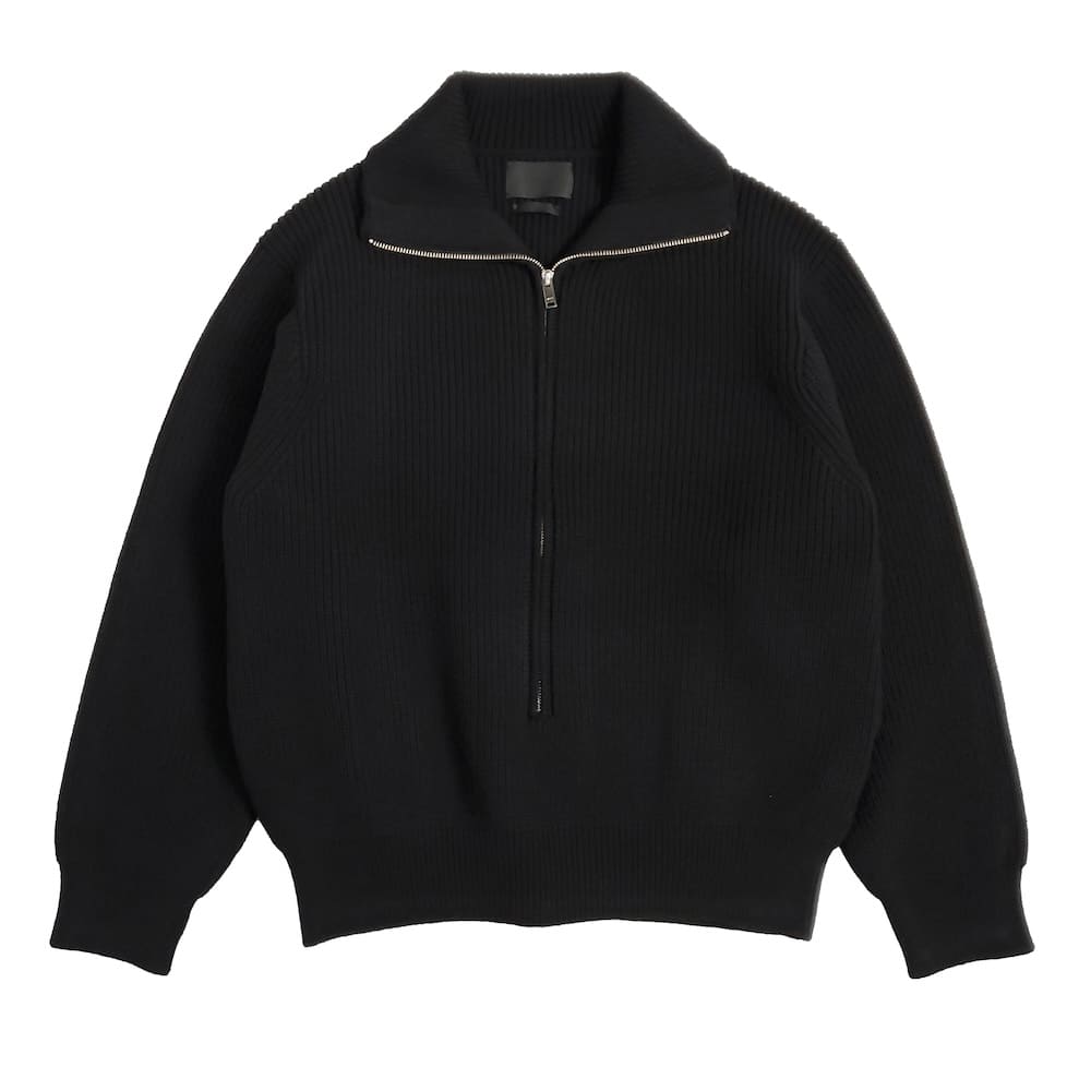 YOKE(ヨーク) WOOL 3/4 FRONT ZIP HIGHNECK RIB SWEATER - COLDBECK