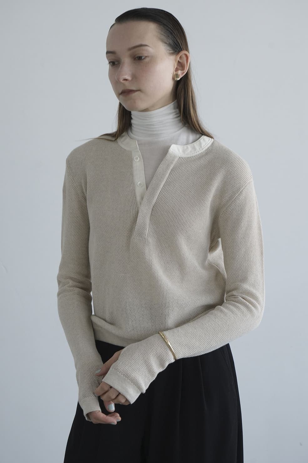 CLANE(クラネ) MESH HENLEY NECK TOPS - COLDBECK ONLINE（コール