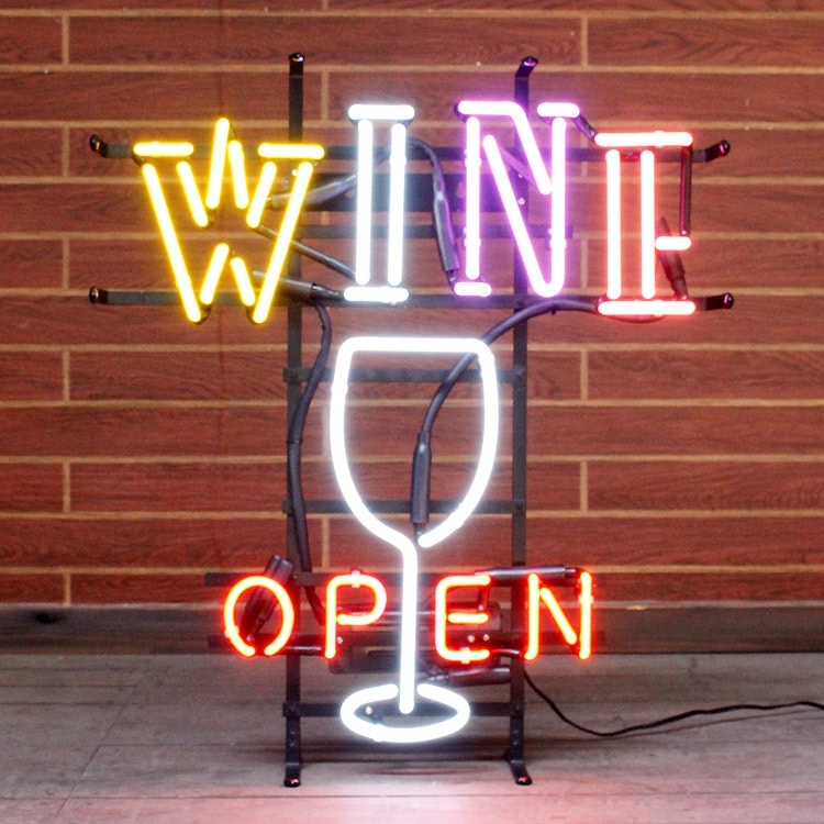ネオンサイン / WINE OPEN ワインオープン H62×W54cm インテリア