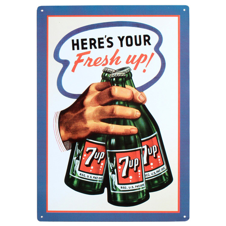 看板 メタルサイン 7UP Bottles セブンアップ ボトル SU-01 高さ42.5