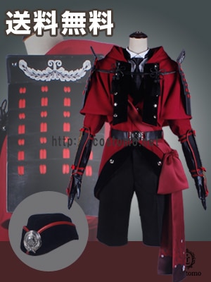 送料無料】とうらぶ風 黒×赤 ケープ付き衣装 帽子・装備品セット 日向