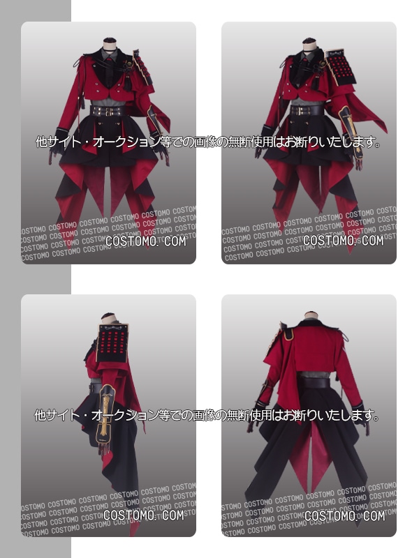 送料無料】 とうらぶ風 黒×赤 袖レース使用 帽子・装備品セット 京極