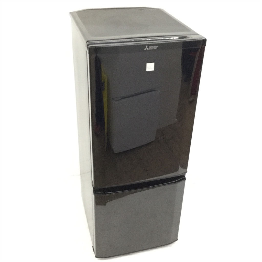 中古 2ドア冷蔵庫 146L 自動霜取りファン式 三菱 ブラック MR-P15EZ-KK