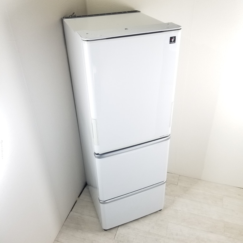 中古 シャープ 350L 3ドア冷蔵庫 SJ-PW35W-S 2012年製 両開きドア 自動