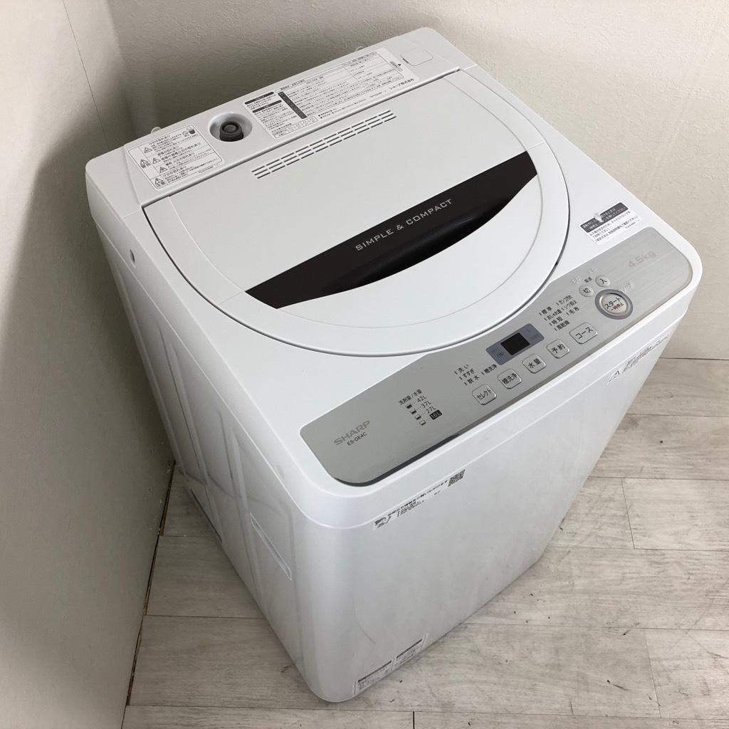 中古 全自動洗濯機 送風乾燥 4.5kg ブラウン系 シャープ ES-GE4C-T