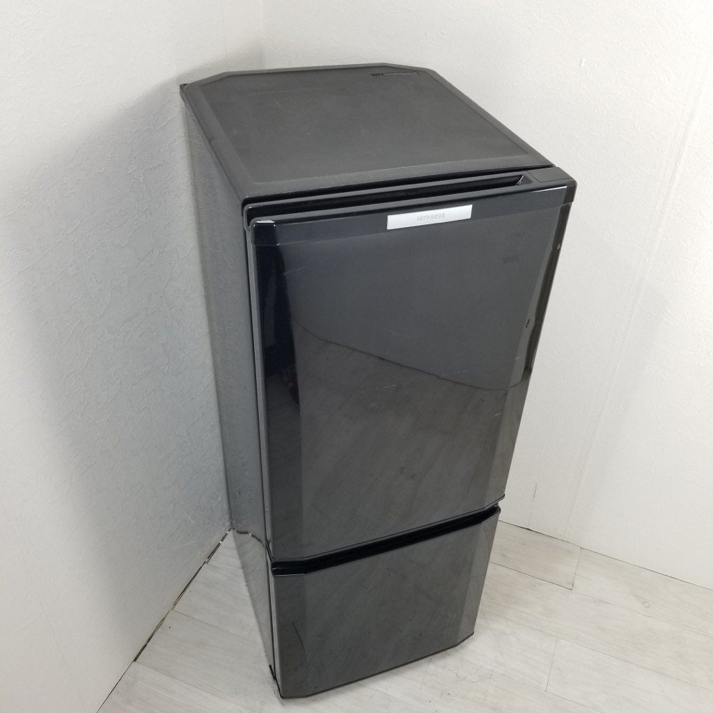 中古 146L 2ドア冷蔵庫 三菱電機 MR-P15X-B 2013年製 ブラック 自動