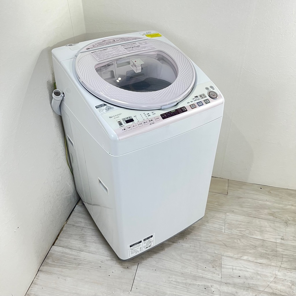 中古 洗濯8.0kg 乾燥4.5kg 全自動洗濯乾燥機 シャープ ES-TX830-P 2014
