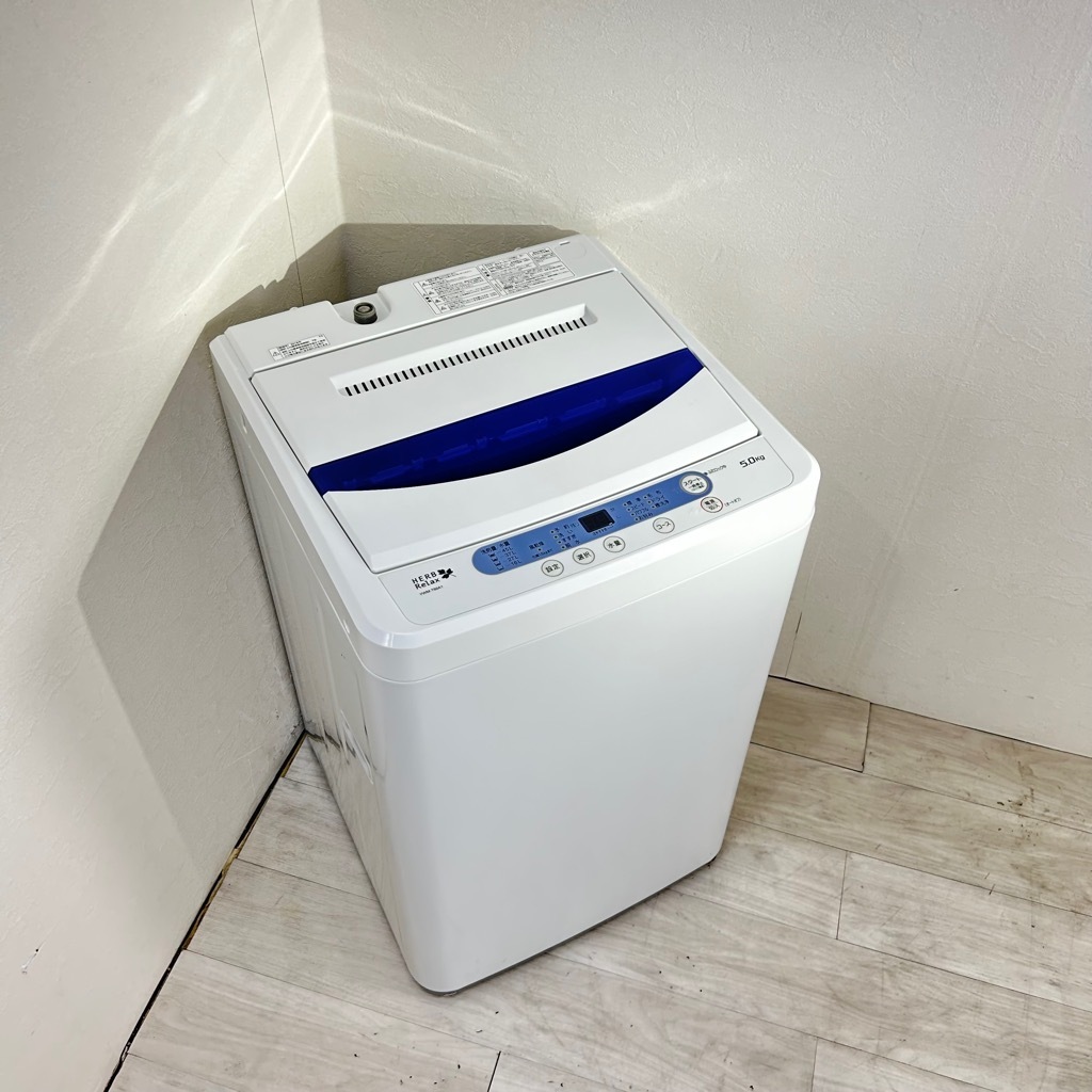 中古 5.0kg 全自動洗濯機 YWM-T50A1 ヤマダ電機 ブルー 2018年製造