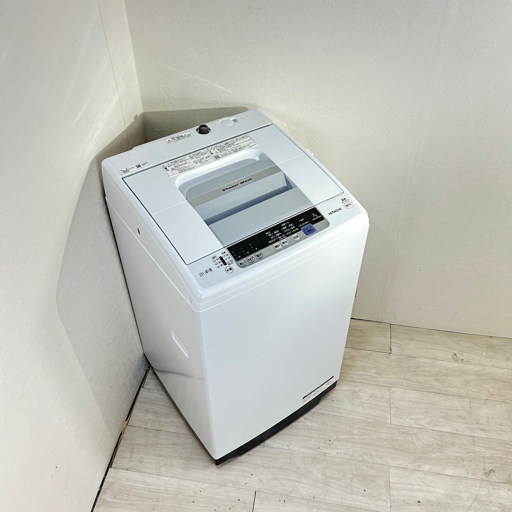 中古 全自動洗濯機 送風乾燥 7.0kg 白い約束 日立 ピュアホワイト NW