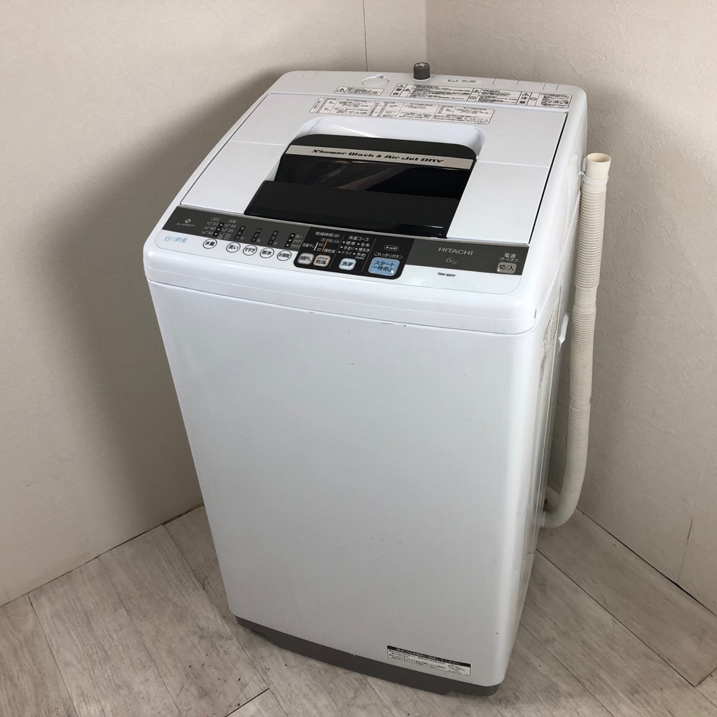 中古 洗濯機 送風乾燥付き 日立 6.0kg ピュアホワイト NW-6MY 2013年製