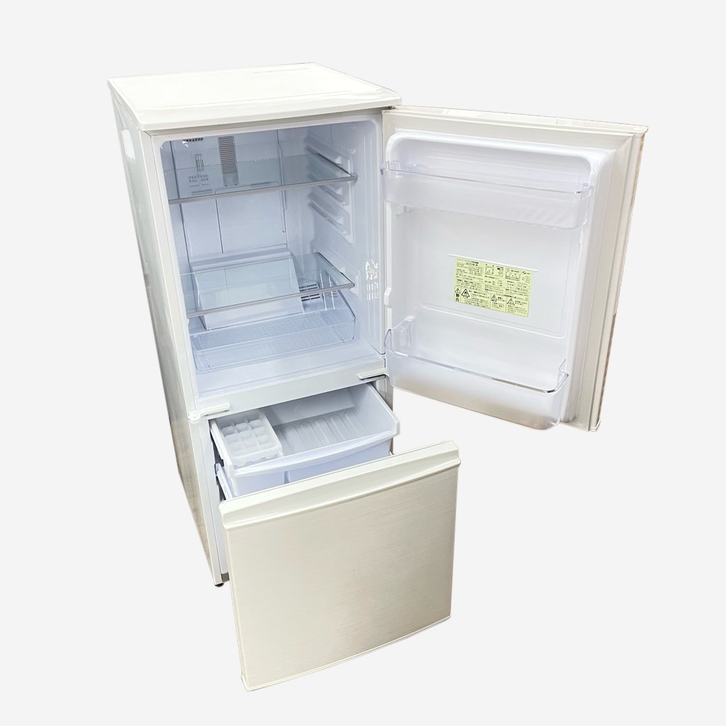 SHARP○冷蔵庫左右両開きSJ-D14E-W2019年製 SJ-D14E-W 冷蔵庫 ホワイト