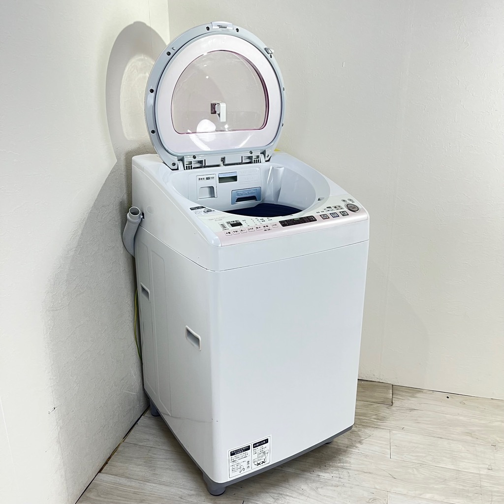中古 洗濯8.0kg 乾燥4.5kg 全自動洗濯乾燥機 シャープ ES-TX830-P 2014