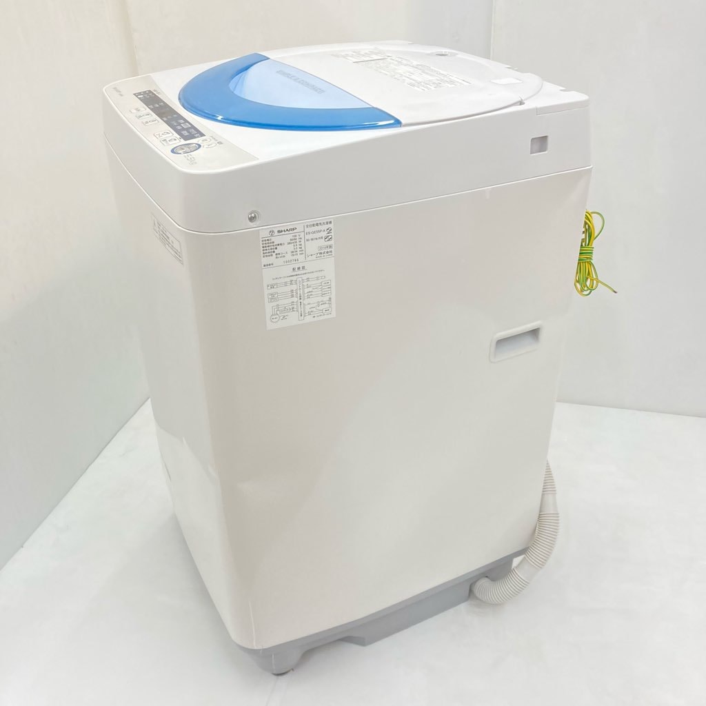 中古 5.5kg 全自動洗濯機 シャープ ES-GE55P-A ブルー系 2015年製造 6
