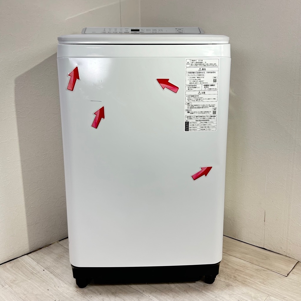 10kg 全自動洗濯機 パナソニック NA-FA100H7 2019年製造 ホワイト 自動