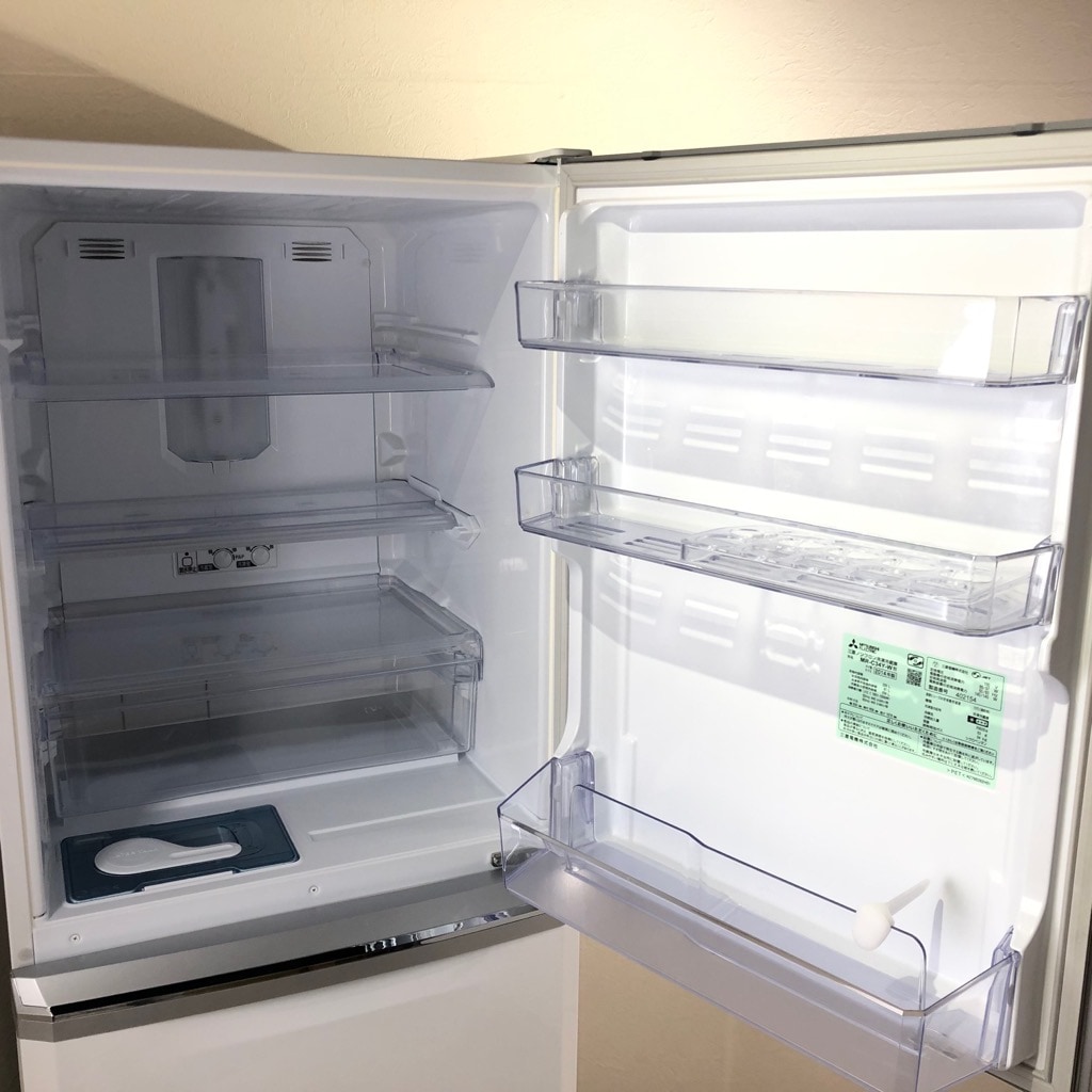 中古 335L 3ドア冷蔵庫 三菱 MR-C34Y-W 2014年製 自動製氷搭載 自社便