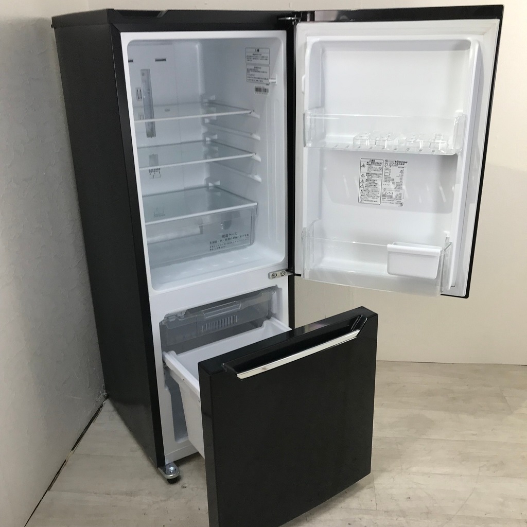 中古 2ドア冷蔵庫 自動霜取りファン式 ハイセンス 150L HR-D15CB 2019