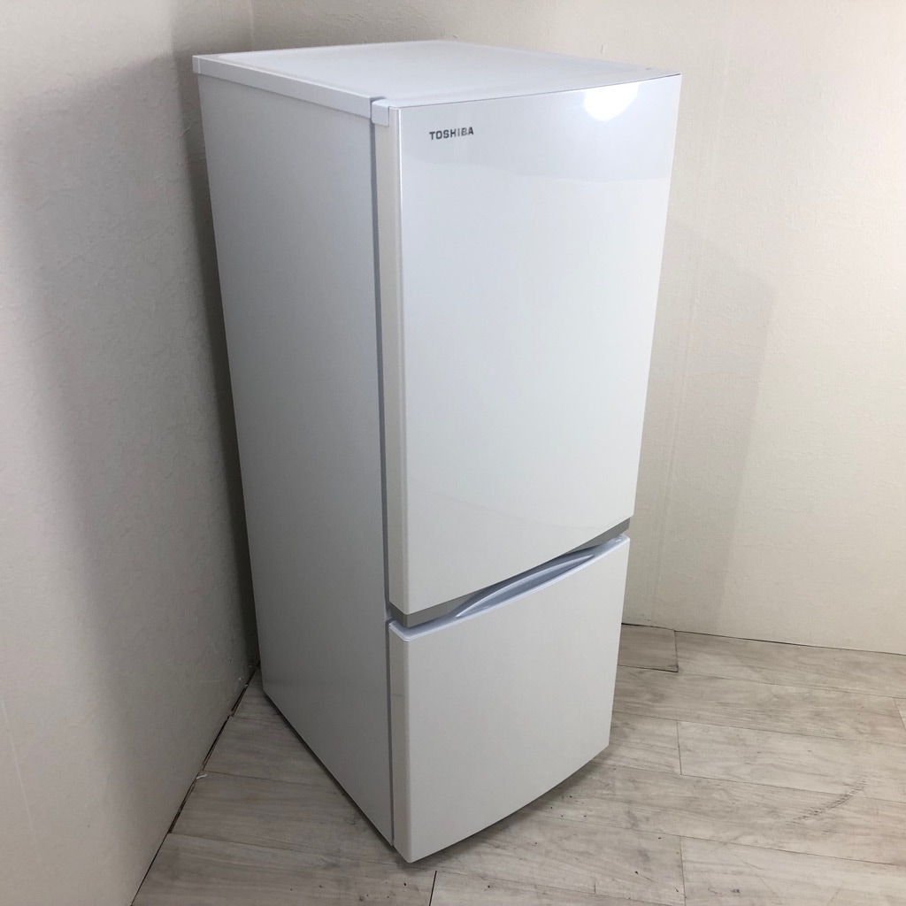 中古 東芝 153L 2ドア冷蔵庫 2018年～2019年製 ホワイト 単身用