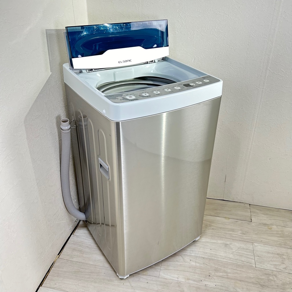中古 5.5kg 全自動洗濯機 送風乾燥機能 エルソニック EH-L55DDS2 2020