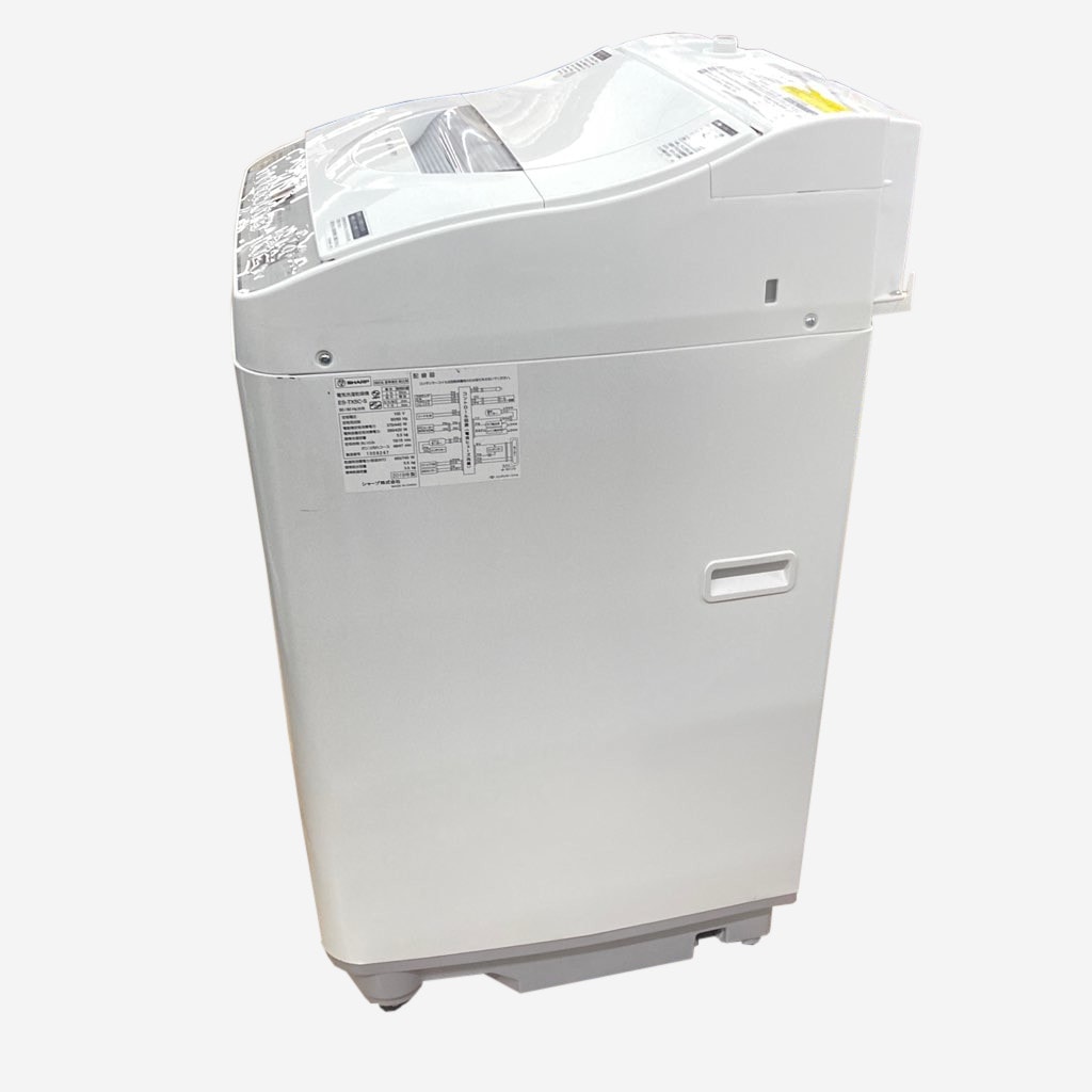 中古 洗濯5.5kg 乾燥3.5kg 縦型洗濯乾燥機 シャープ ES-TX5C-S 2019年