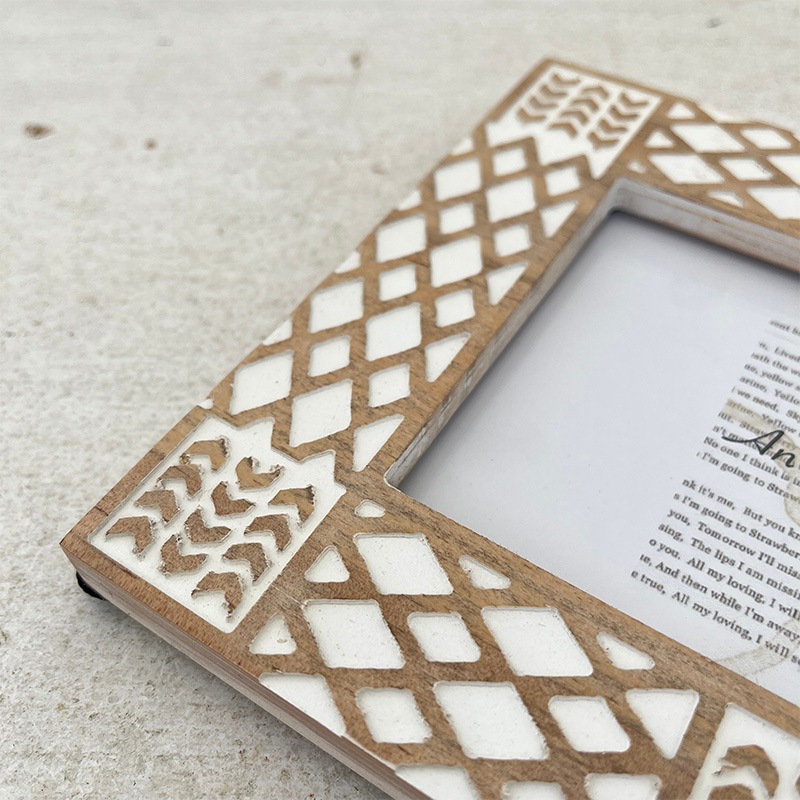 北欧ヴィンテージ フォトフレーム4点セット 湾曲ガラス 凸ガラス