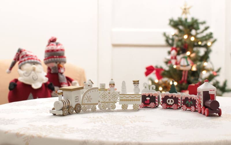 Xmas雑貨 選べる5色 木製 クリスマストレイン｜インテリアレース