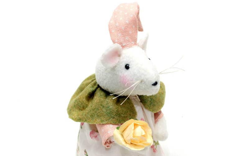 ネズミちゃん 高さ約13.5cm｜インテリアレース・テーブルクロス